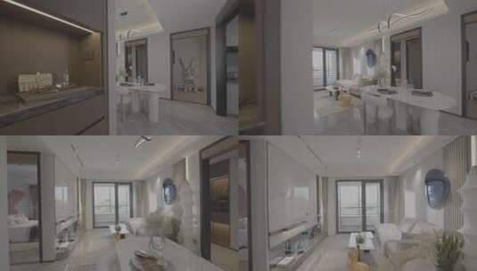 住宅客厅装饰家居空间设计现代简约轻奢舒适高清在线视频素材下载