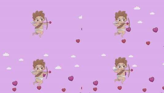 卡通丘比特射箭动画素材高清在线视频素材下载