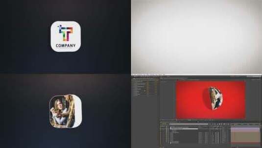 商业翻转企业片头logo展示AE模板高清AE视频素材下载