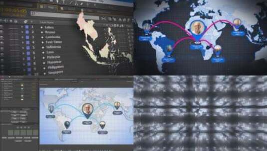 3D东南亚地图动画展示AE模板高清AE视频素材下载