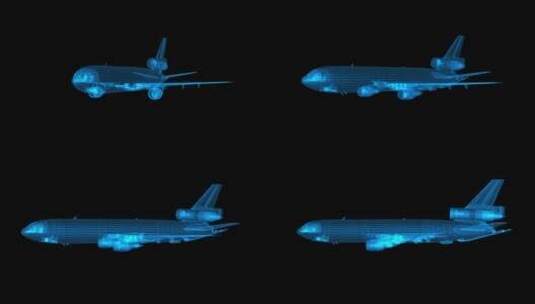 客机飞机三维立体模型元素展示高清AE视频素材下载