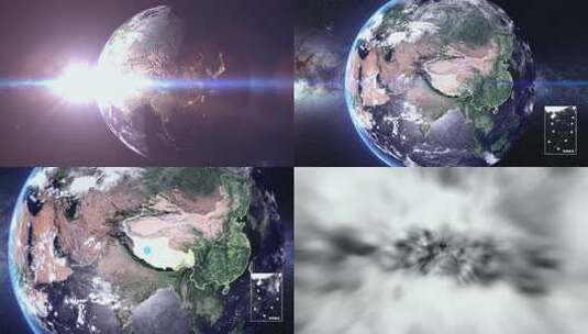 地球俯冲西藏阿里地区高清AE视频素材下载