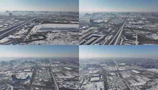 冬天雪后的邢台城区高清在线视频素材下载