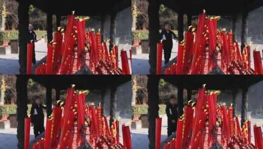 苏州重元寺香炉香火祈福高清在线视频素材下载