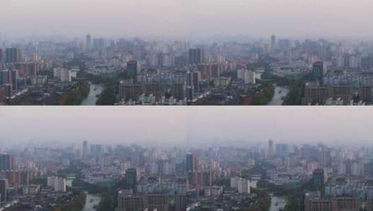 杭州京杭大运河河畔风光小河公园高清在线视频素材下载