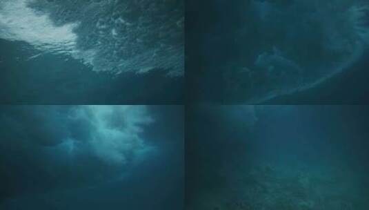 海底拍摄海浪袭来高清在线视频素材下载