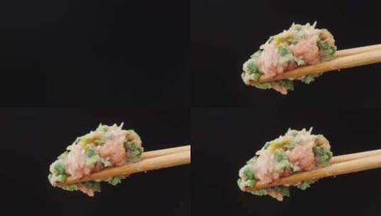 美味可口的饺子肉馅高清在线视频素材下载