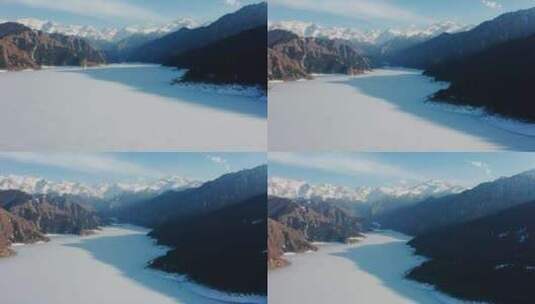 新疆天山天池 博格达峰 雪山 航拍高清在线视频素材下载