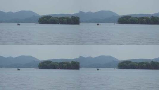 浙江杭州西湖景区湖上泛舟高清在线视频素材下载