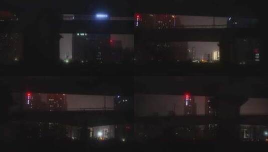 夜间的立交桥和城市高清在线视频素材下载