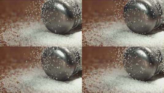 盐落在1000 Fps高速摄像机拍摄的盐高清在线视频素材下载