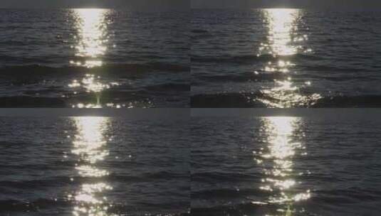 海面湖面清晨日出倒影波光粼粼高清在线视频素材下载