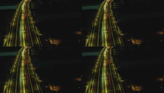 城市夜晚马路汽车车辆车流延时高清在线视频素材下载