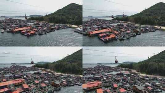海南省海南岛陵水疍家鱼排高清在线视频素材下载