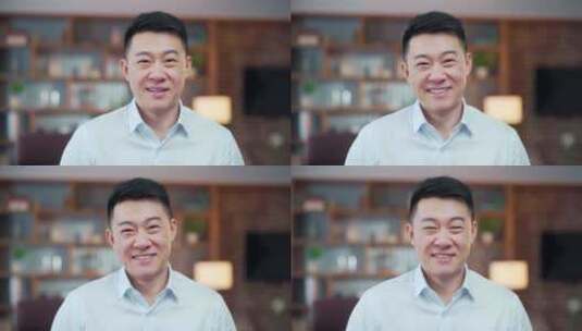 特写肖像快乐的亚洲人员工企业家办公室工作高清在线视频素材下载