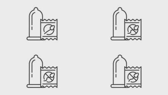 医疗避孕线动画。避孕套避孕动画图标。药房高清在线视频素材下载