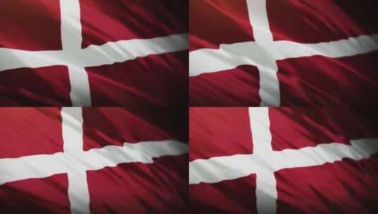 丹麦国旗挥舞-4K高清在线视频素材下载