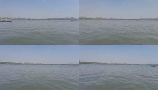 杭州西湖湖面游船轮船高清在线视频素材下载