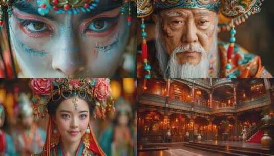 中华传统文化中国风国潮戏曲表演非遗脸谱高清在线视频素材下载