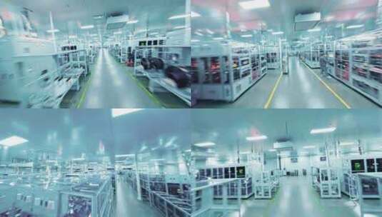 新能源汽车电池工厂穿越机FPV航拍高清在线视频素材下载