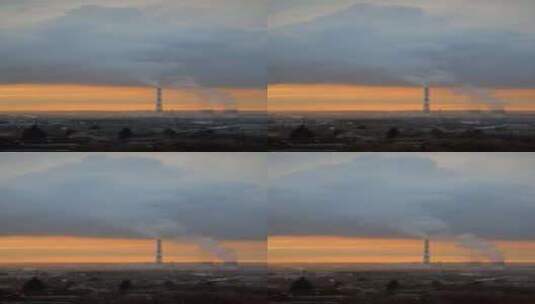 大气污染 烟囱高清在线视频素材下载