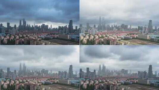 中国上海城市天际线的时移高清在线视频素材下载