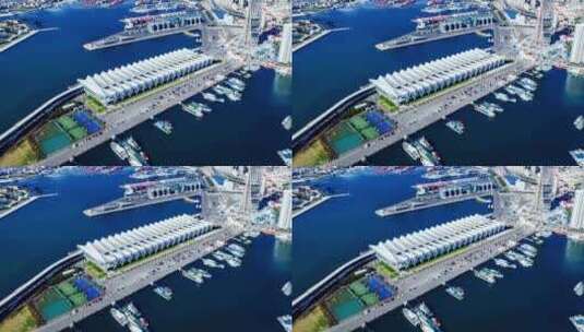 青岛游轮母港码头延时高清在线视频素材下载