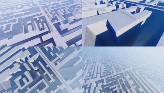三维三维迷宫建筑高清在线视频素材下载