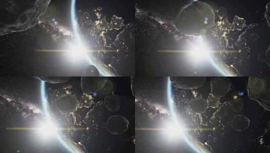 地球与小行星高清在线视频素材下载