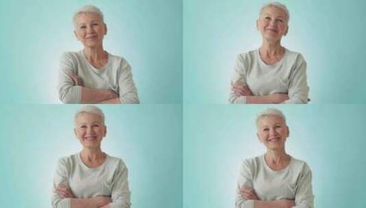 美丽老年妇女肖像高清在线视频素材下载