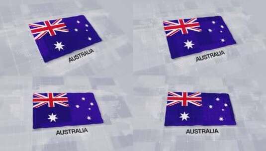 澳大利亚国旗展示在现代干净的白色背景上高清在线视频素材下载