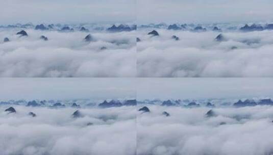 云雾缭绕的桂林群峰高清在线视频素材下载