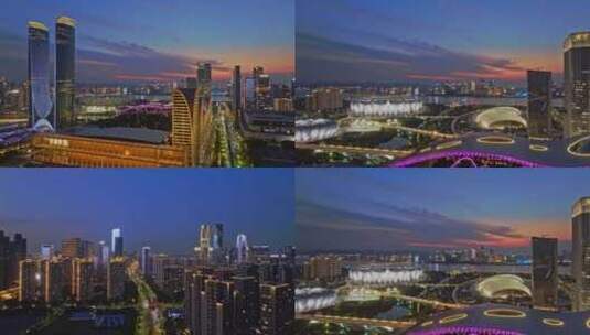 杭州城市夜景空镜合集1 HD高清在线视频素材下载