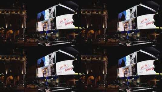 街道路口的广告屏高清在线视频素材下载