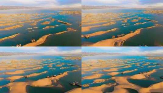 航拍乌海湖高清在线视频素材下载