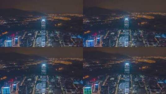 深圳_CFC夜景全景航拍延时4K高清在线视频素材下载