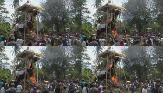印度尼西亚举行火葬仪式高清在线视频素材下载