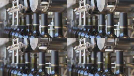 葡萄酒厂装配线自动化的特写镜头高清在线视频素材下载