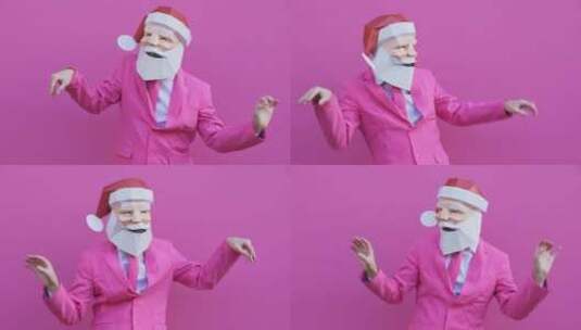 有趣的圣诞老人自拍高清在线视频素材下载