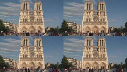 巴黎圣母院的拍摄镜头高清在线视频素材下载