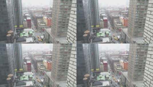 雨天纽约曼哈顿航拍高清在线视频素材下载