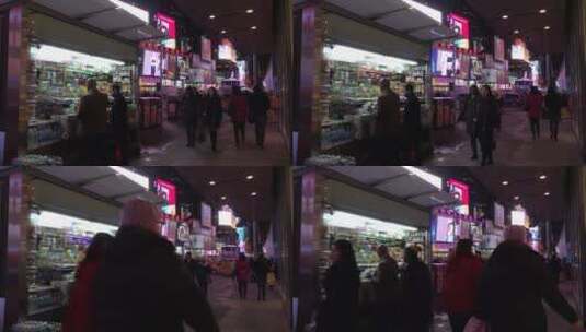纽约时代广场夜间的人群高清在线视频素材下载