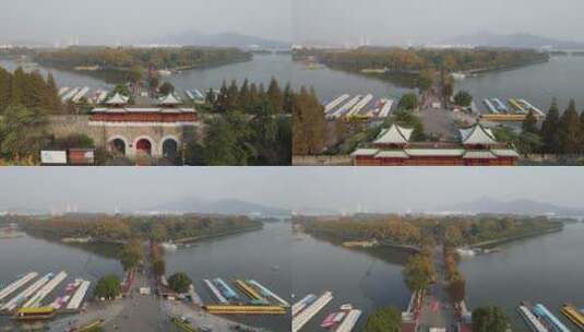 南京玄武湖4A景区航拍高清在线视频素材下载