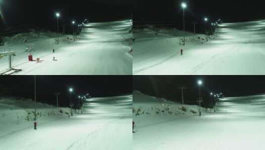 滑雪者向两个方向前进高清在线视频素材下载