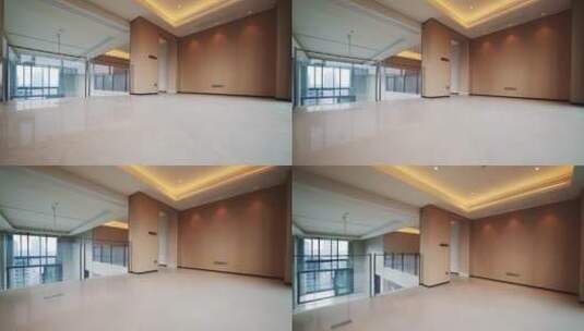 敞亮的现代办公大楼落地窗走廊过道高清在线视频素材下载