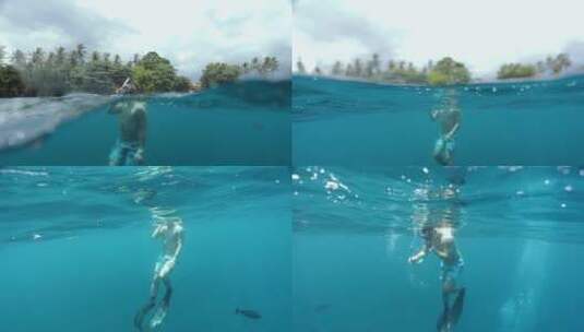 巴厘岛真船自由潜高清在线视频素材下载