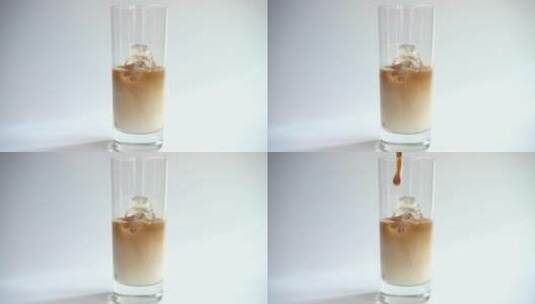 用牛奶煮冰咖啡高清在线视频素材下载
