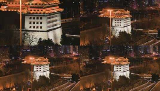 北京4K拍摄东便门夜晚高清在线视频素材下载