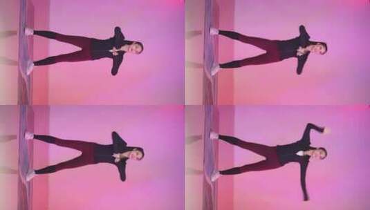 网红跳舞健身操运动热身大长腿美女高清在线视频素材下载