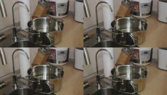 在烹调锅里装满水高清在线视频素材下载